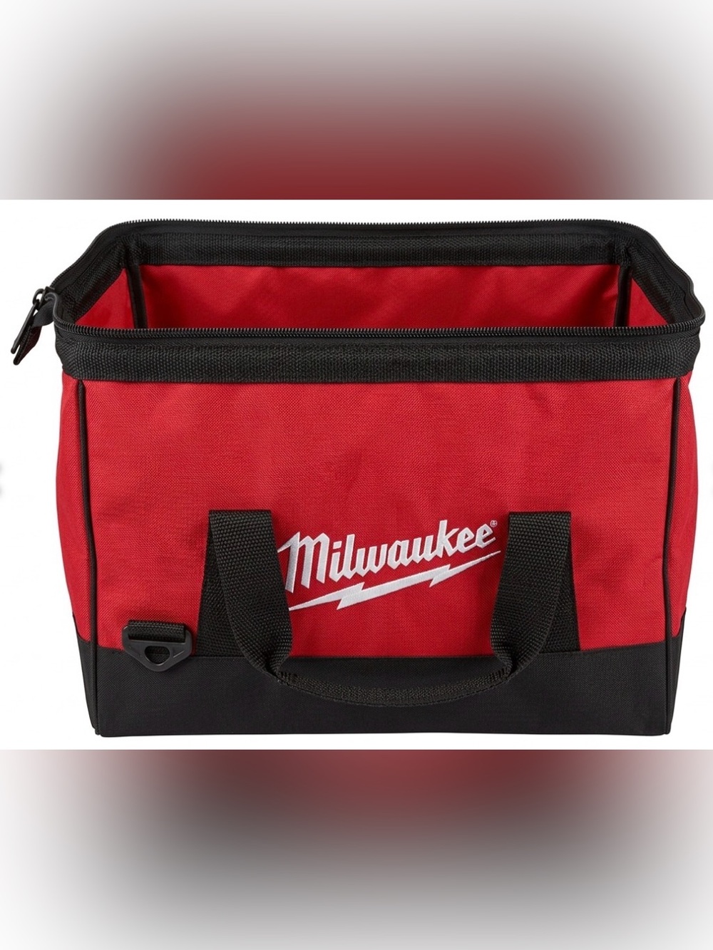 Milwaukee Red and Black Open-Top Duffel Tote Bag